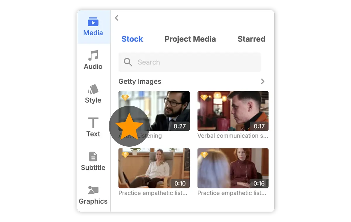 Build a curated library in Visla’s media sharing for teams. Automatically store starred media for seamless team collaboration.